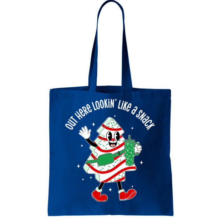 Out Here Looking Like A Snack Christmas Tree Cake Cute Gift Tote Bag