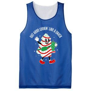 Out Here Looking Like A Snack Christmas Tree Cake Cute Gift Mesh Reversible Basketball Jersey Tank