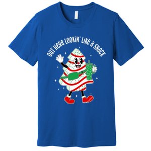 Out Here Looking Like A Snack Christmas Tree Cake Cute Gift Premium T-Shirt