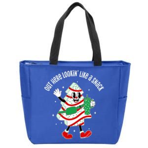 Out Here Looking Like A Snack Christmas Tree Cake Cute Gift Zip Tote Bag