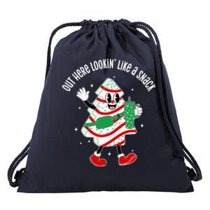 Out Here Looking Like A Snack Christmas Tree Cake Cute Gift Drawstring Bag