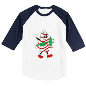 Out Here Looking Like A Snack Christmas Tree Cake Cute Gift Baseball Sleeve Shirt