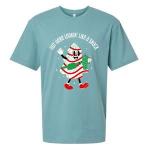 Out Here Looking Like A Snack Christmas Tree Cake Cute Gift Sueded Cloud Jersey T-Shirt