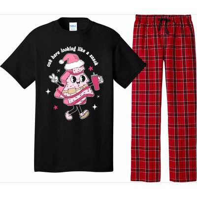 Out Here Lookin Like A Snack Pink Christmas Tree Cake Boojee Gift Pajama Set