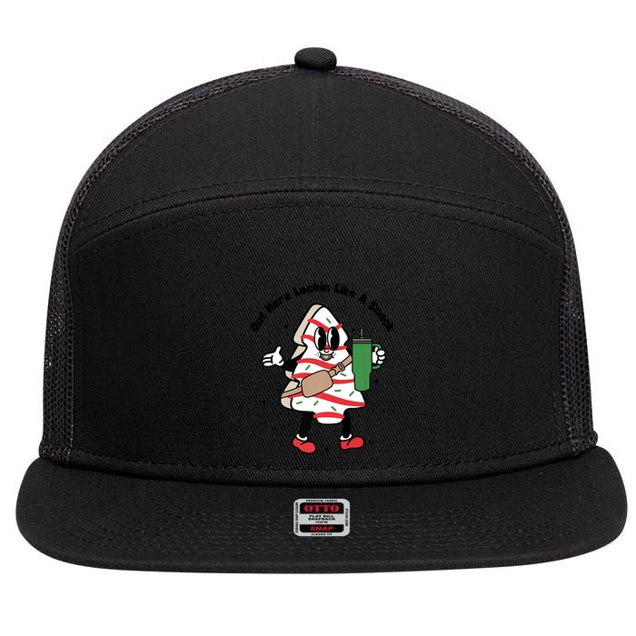 Out Here Lookin Like A Snack Christmas 7 Panel Mesh Trucker Snapback Hat