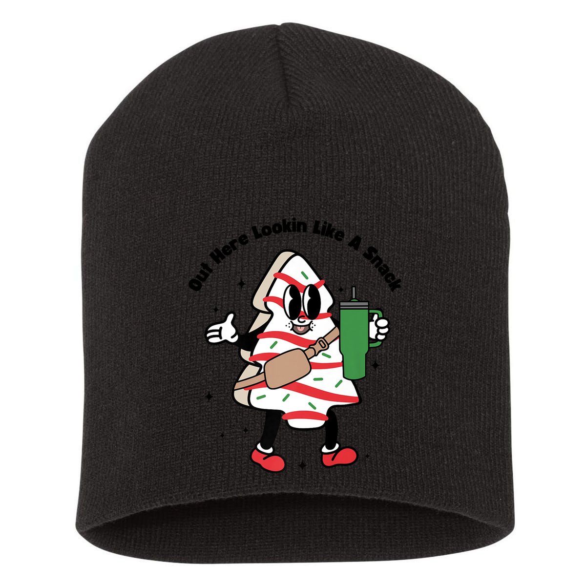 Out Here Lookin Like A Snack Christmas Short Acrylic Beanie