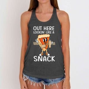 Out Here Lookin Like A Snack Pumpkin Pie Thanksgiving Gift Women's Knotted Racerback Tank