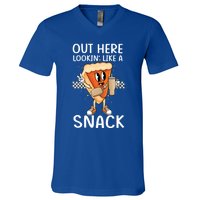 Out Here Lookin Like A Snack Pumpkin Pie Thanksgiving Gift V-Neck T-Shirt