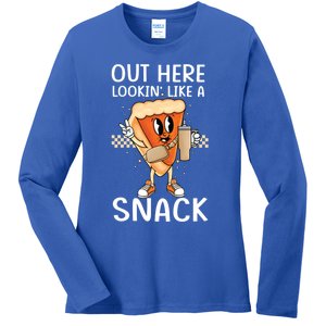 Out Here Lookin Like A Snack Pumpkin Pie Thanksgiving Gift Ladies Long Sleeve Shirt