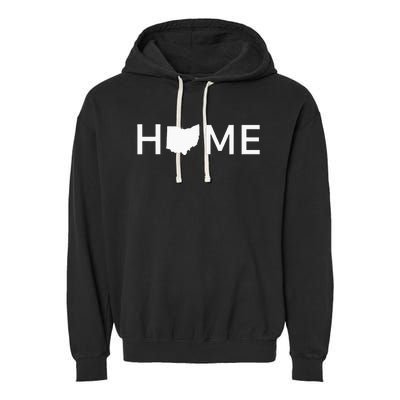 Ohio Home Love U.S. State Outline Silhouette Garment-Dyed Fleece Hoodie