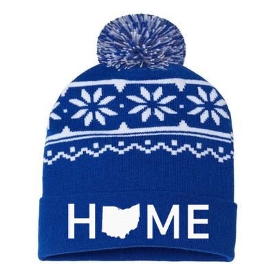 Ohio Home Love U.S. State Outline Silhouette USA-Made Snowflake Beanie