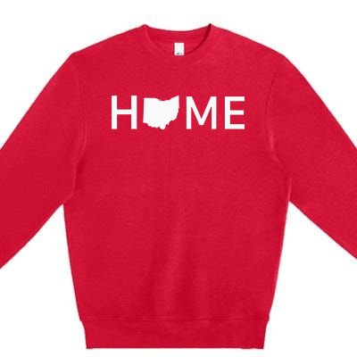 Ohio Home Love U.S. State Outline Silhouette Premium Crewneck Sweatshirt