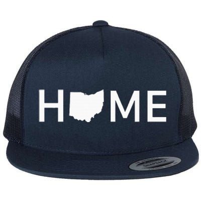 Ohio Home Love U.S. State Outline Silhouette Flat Bill Trucker Hat