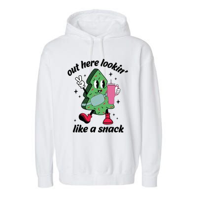 Out Here Lookin Like A Snack Stanley Tumbler Funny Christmas Gift Garment-Dyed Fleece Hoodie