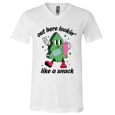 Out Here Lookin Like A Snack Stanley Tumbler Funny Christmas Gift V-Neck T-Shirt