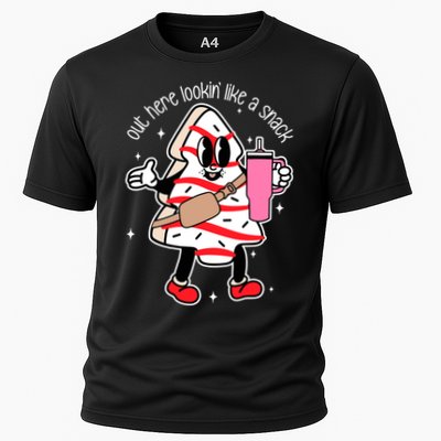 Out Here Looking Like A Snack Cute Boo Jee Xmas Trees Cakes Cooling Performance Crew T-Shirt