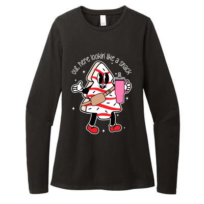 Out Here Looking Like A Snack Cute Boo Jee Xmas Trees Cakes Womens CVC Long Sleeve Shirt