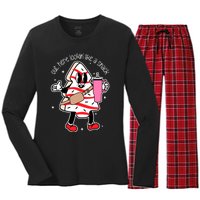 Out Here Looking Like A Snack Cute Boo Jee Xmas Trees Cakes Women's Long Sleeve Flannel Pajama Set 