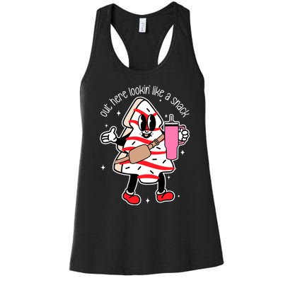 Out Here Looking Like A Snack Cute Boo Jee Xmas Trees Cakes Women's Racerback Tank