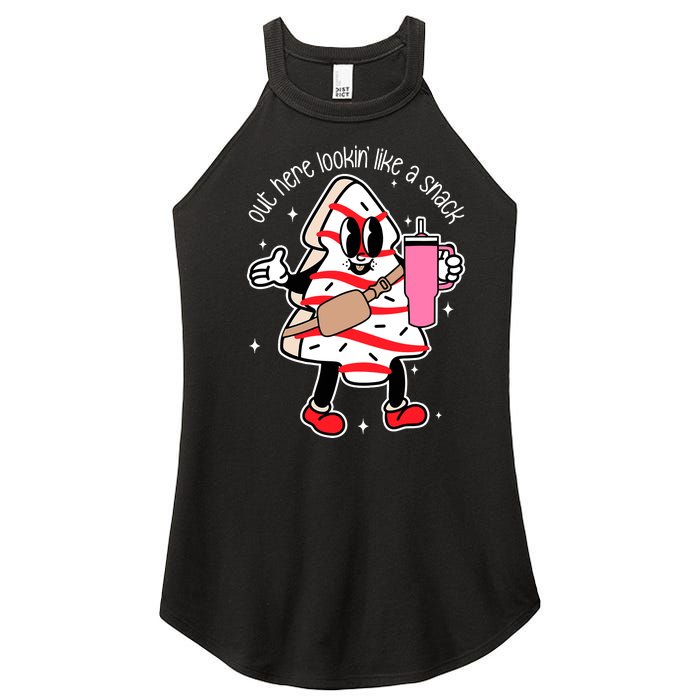 Out Here Looking Like A Snack Cute Boo Jee Xmas Trees Cakes Women's Perfect Tri Rocker Tank