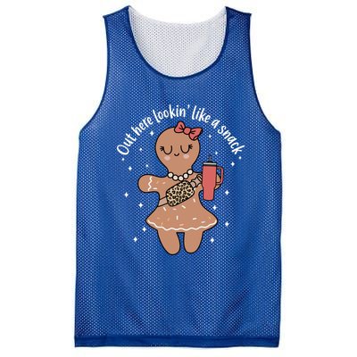 Out Here Lookin Like A Snack Gingerbread Christmas Xmas Gift Mesh Reversible Basketball Jersey Tank