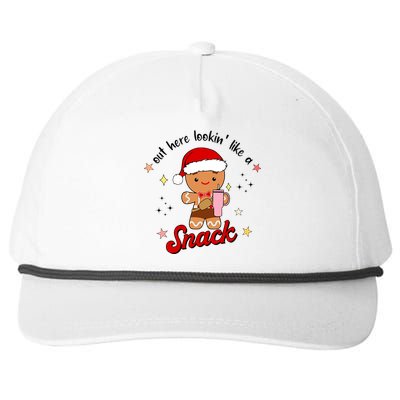 Out Here Lookin Like A Snack Funny Christmas Gingerbread Snapback Five-Panel Rope Hat