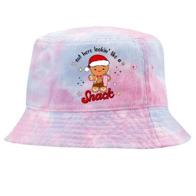 Out Here Lookin Like A Snack Funny Christmas Gingerbread Tie-Dyed Bucket Hat