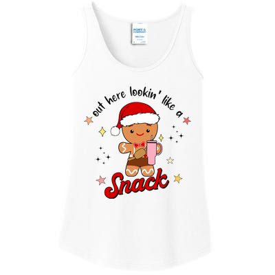 Out Here Lookin Like A Snack Funny Christmas Gingerbread Ladies Essential Tank