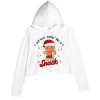 Out Here Lookin Like A Snack Funny Christmas Gingerbread Crop Fleece Hoodie