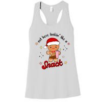 Out Here Lookin Like A Snack Funny Christmas Gingerbread Women's Racerback Tank