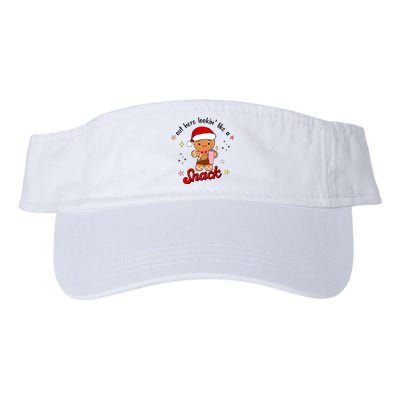 Out Here Lookin Like A Snack Funny Christmas Gingerbread Valucap Bio-Washed Visor