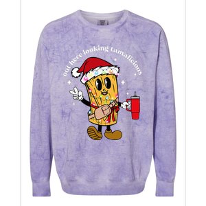 Out Here Looking Tamalicious Tis The Season For Tamales Colorblast Crewneck Sweatshirt