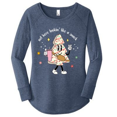 Out Here Lookin Like A Snack Funny Women's Perfect Tri Tunic Long Sleeve Shirt