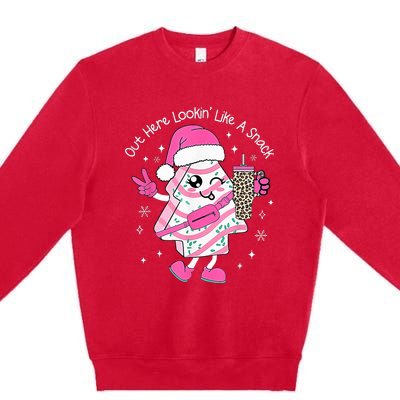 Out Here Looking Like A Snack Cute Boo Jee Xmas Trees Cakes  Premium Crewneck Sweatshirt