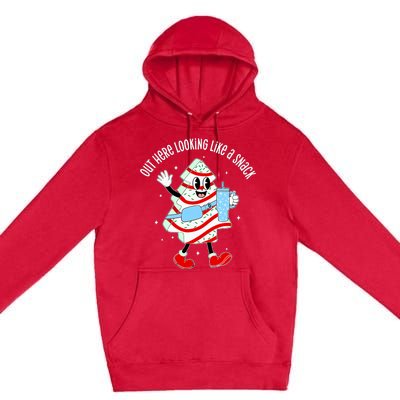 Out Here Looking Like A Snack Christmas Tree Cake Premium Pullover Hoodie