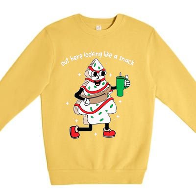 Out Here Looking Like A Snack Boo Jee Christmas Tree Cake  Premium Crewneck Sweatshirt