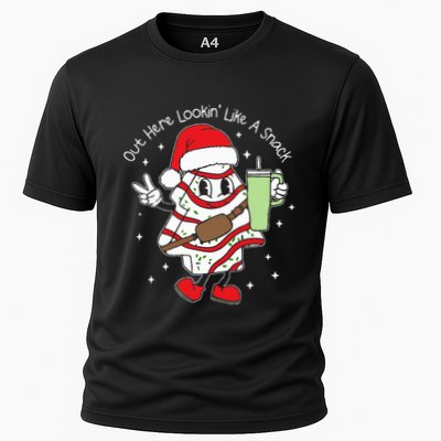Out Here Looking Like A Snack Cute Boo Jee Xmas Trees Cakes Cooling Performance Crew T-Shirt