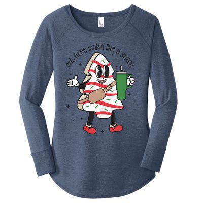 Out Here Lookin Like A Snack Boojee Cute Christmas Tree Cake Cute Gift Women's Perfect Tri Tunic Long Sleeve Shirt