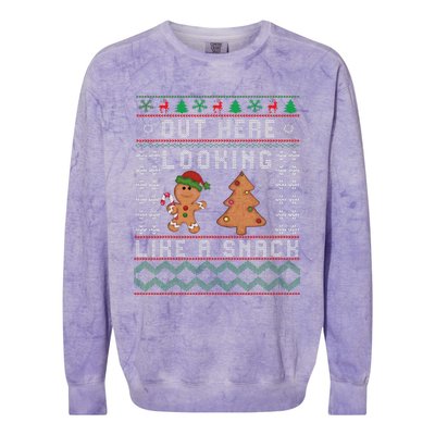 Out Here Looking Like A Snack Funny Christmas Cookie   Colorblast Crewneck Sweatshirt