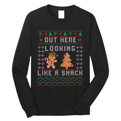 Out Here Looking Like A Snack Funny Christmas Cookie   Long Sleeve Shirt