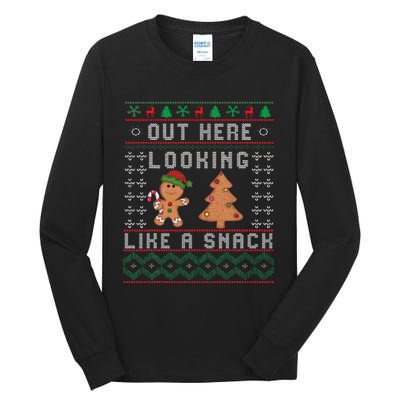 Out Here Looking Like A Snack Funny Christmas Cookie   Tall Long Sleeve T-Shirt