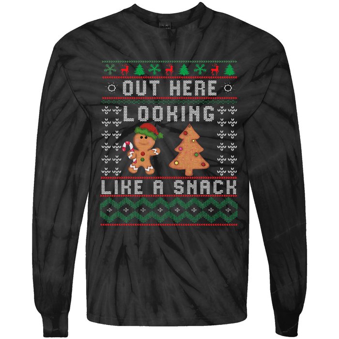 Out Here Looking Like A Snack Funny Christmas Cookie   Tie-Dye Long Sleeve Shirt