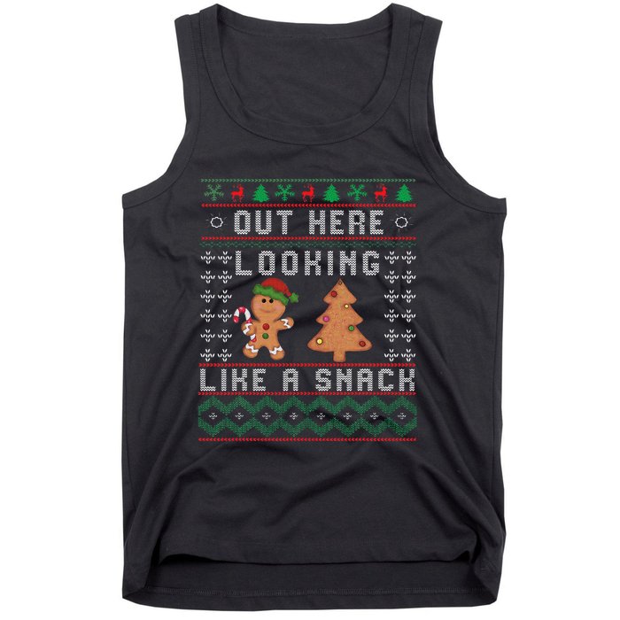 Out Here Looking Like A Snack Funny Christmas Cookie   Tank Top