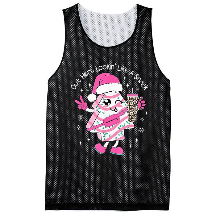 Out Here Looking Like A Snack Cute Boo Jee Xmas Trees Cakes Mesh Reversible Basketball Jersey Tank