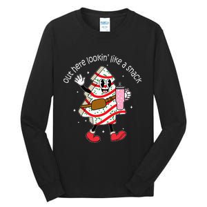 Out Here Looking Like A Snack Cute Boo Jee Xmas Trees Cakes Tall Long Sleeve T-Shirt