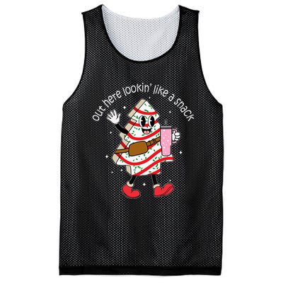 Out Here Looking Like A Snack Cute Boo Jee Xmas Trees Cakes Mesh Reversible Basketball Jersey Tank