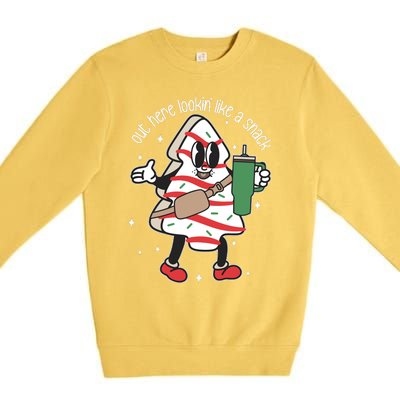 Out Here Looking Like A Snack Cute Boo Jee Xmas Trees Cakes Premium Crewneck Sweatshirt