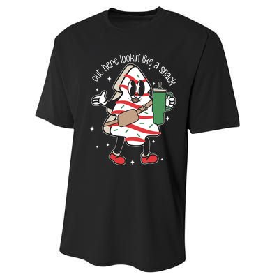 Out Here Looking Like A Snack Cute Boo Jee Xmas Trees Cakes Performance Sprint T-Shirt