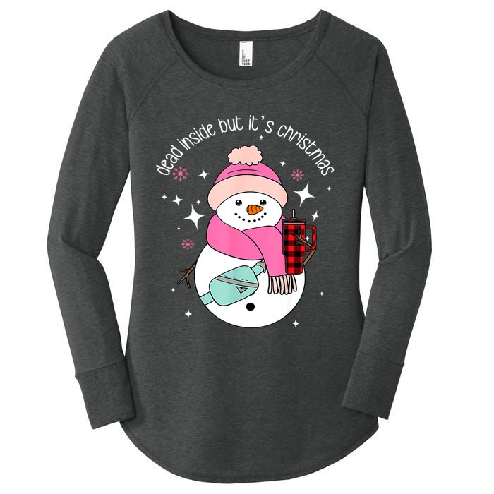 Out Here Looking Like A Snack Cute Boo Jee Xmas Snowman Women's Perfect Tri Tunic Long Sleeve Shirt