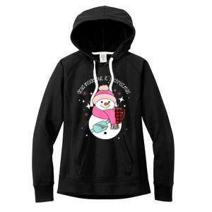 Out Here Looking Like A Snack Cute Boo Jee Xmas Snowman Women's Fleece Hoodie